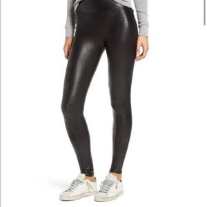 Worn once Spanx size Large faux leather leggings